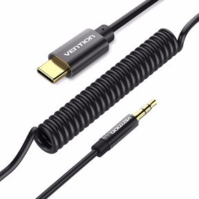 Vention Auxiliary Spring Cable Para Xiaomi Car Stereo Speaker Black