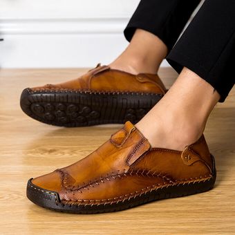 Hombres de gran tamaño 48 Set Mocasines Zapatos de conducción cómodos Calzado Oxford Caqui 