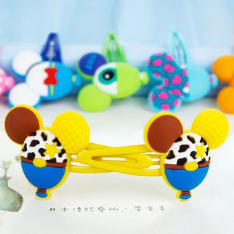 Disney Mickey Minnie accesorios para el cabello horquilla bb clip de punto de dibujos animados Lado de color horquilla chica niño clip tocado regalos de cumpleaños 