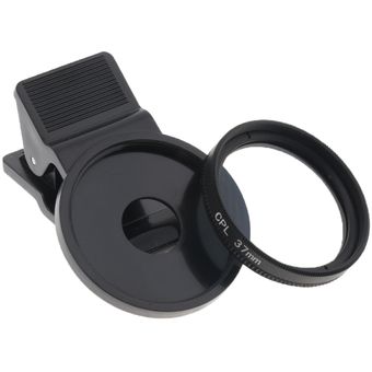 Nuevo clip de lente fino para teléfono móvil negro de 37mm filtro 