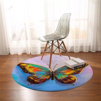 alfombra redonda de poliéster antideslizante con estampado de insect 