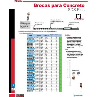 BROCA PARA CONCRETO SDS POWER PLUS 3/8 X 6