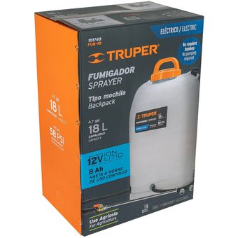 Fumigador El ctrico Truper Sprayer FUB 18 Tipo Mochila Blanco