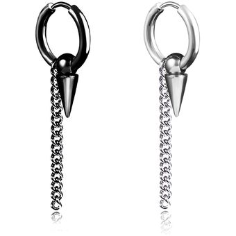 1pc Punk Cruz Estrella Colgante Negro Acero Inoxidable Oreja 