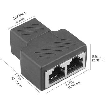 Divisor del adaptador RJ45 1 a 2 Formas de doble femenino puerto CAT5  6 cable Ethernet LAN 