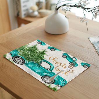 Mantel de mesa para decoración de cocina toalla de té de Navidad Servilletas de boda mantel de árbol cubertería regalos de Feliz Año Nuevo 