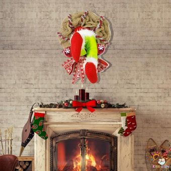 Decoraciones de Navidad Grinch inspiró guirnalda navideña 