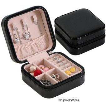 Joyería portátil Mini PU anillos de almacenamiento de casos pendientes del collar Organizador 