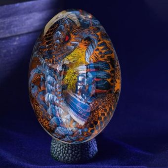 Dragón de lava huevo hermoso y personalizado elaborado regalo de vacaciones portátil 
