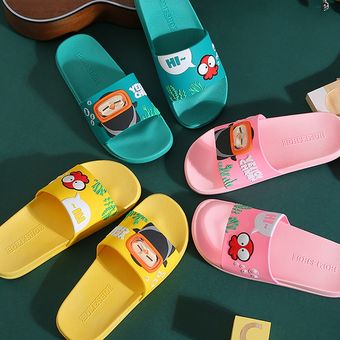 chanclas zapatos de hombre zapatos de mujer WAN lindas zapatillas de playa sandalias deslizantes #black Zapatillas de casa Zapatillas de verano de dibujos animados para mujer 