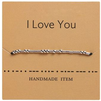 Morse Código Pulsera Encanto Cuentas Pulsera Día De San A Y 
