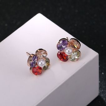 Fashion Lindo Flores Rosadas Pendientes Femeninas Joyas De S 