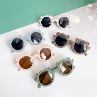 anteojos de sol infantiles con protección UV Gafas de sol redondas con forma de oso para niños y niñas estilo clásico 2021 