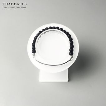 Pulsera Cuentas De Obsidiana Nuevas Joyas Europeas Tms Y 