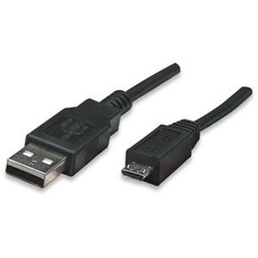 CABLE USB 2.0 MANHATTAN TIPO A - MICRO B, 1.8 MTS NEGRO P/ C...
