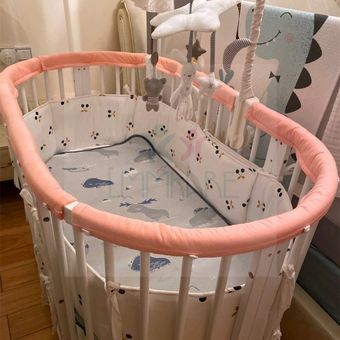 Parachoques acolchados de algodón para bebé rieles de cama para niños pequeños protector de dentición con elásticos para una seguridad juego de cubierta de riel de cuna 