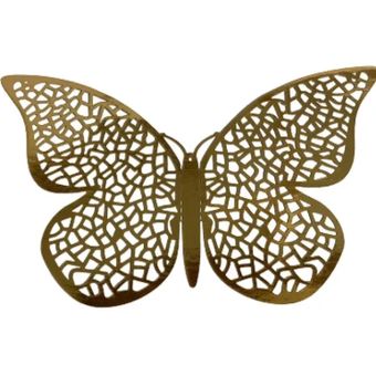 Mariposas Decorativas Grandes X 12 Metalizada