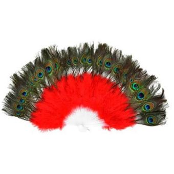 WT abanicos de plumas de pavo real 10 colores disponibles #red accesorios para danza del vientre Accesorios para danza del vientre 