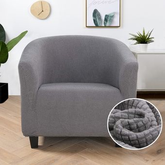 #Knitted White Funda de tela Jacquard de punto para silla de Club,funda de sofá elástica,Protector de muebles,fundas de LICRA para sillón,1 ud. 