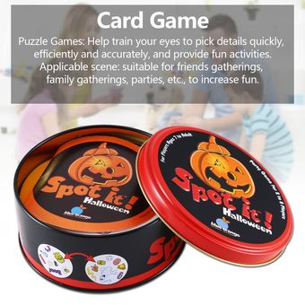 Tarjeta de escritorio de escritorio Juego de caja de la lata del punto Es Halloween Party Game Card Poker 