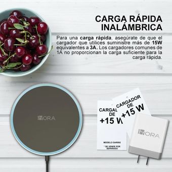 Cargador Inalámbrico Base Carga Rápida 3.0 Android Y iPhone