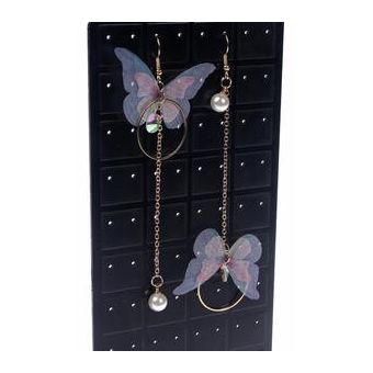 Pendientes De Perlas De Imitación De Mariposas Asimétricas 