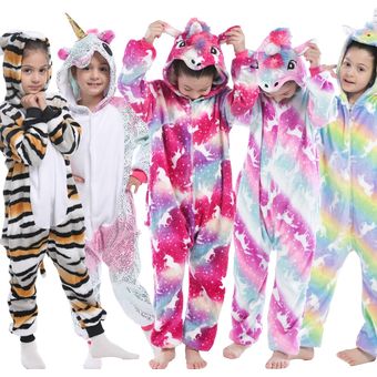 mono de unicornio Panda para niño-LA59 Pijama de dibujos animados de franela para niña 