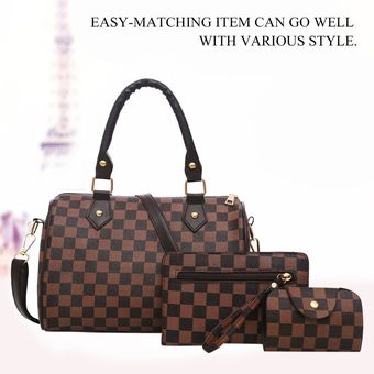 3 piezas  set Bolsa de hombro elegante de la vendimia de la mujer bolso de la almohadilla de moda del bolso 