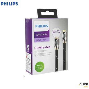 Cable HDMI Puntas Doradas UHD 4K 3D Malla Blindada 1 Mts Philips 