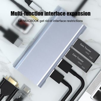 concentrador de pu Concentrador de puertos USB para Macbook ProAir 