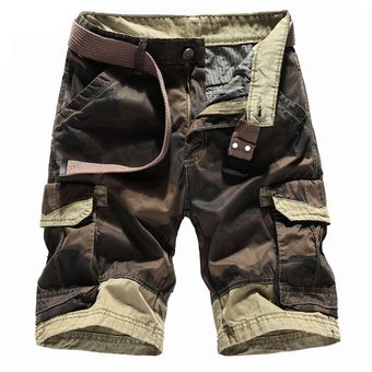 Bermudas masculinas pantalones de camuflaje #Verde militar pantalones cortos cargo de camuflaje para hombre 30-40 AXP53 