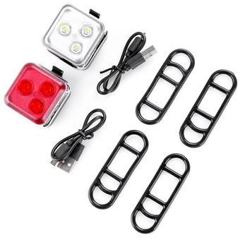 Cola de la bicicleta 4-Mode linterna de la luz USB recargable impermeable luz delantera 