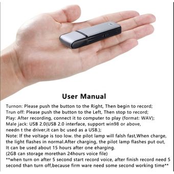 Grabadora de voz Digital Mini USB grabadora de Audio recargable de 