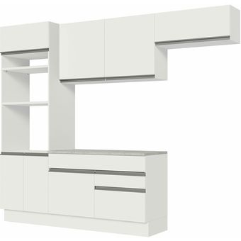 Armario De Cocina Completo 270cm Glamy Madesa 15 Color Blanco