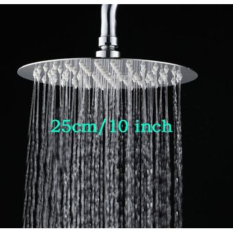 cabezales de ducha redondos de acero inoxidable Cabezal de ducha tipo lluvia con brazo juego de cabezal de ducha de pared accesorios de ducha de baño negro,10inch 