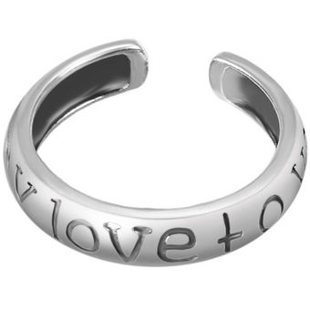 Hermosa 925 Sterling Siling Love Decoration Women Wedding Open Finger Anillo y plata 