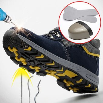 a prueba de perforaciones zapatos de trabajo con punta de acero Botas de seguridad para hombre de felpa para invierno cálidos 