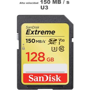 Tarjeta de memoria SanDisk Extreme 128gb SDXC , hasta 150 MB...