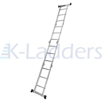 Escalera Plegable Multipropósito En Aluminio 12 Pasos 3.60m