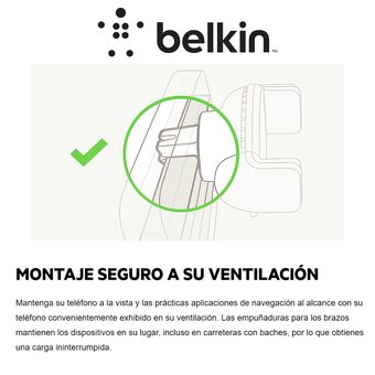 Cargador De Carro Inalámbrico Qi Belkin Carga Rápida Rejilla