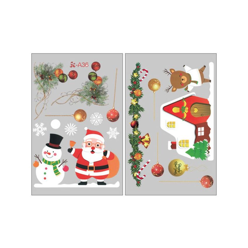 Decoraciones navideñas Snowman Elk Casa Dormitorio Calcomanías policromáticas
