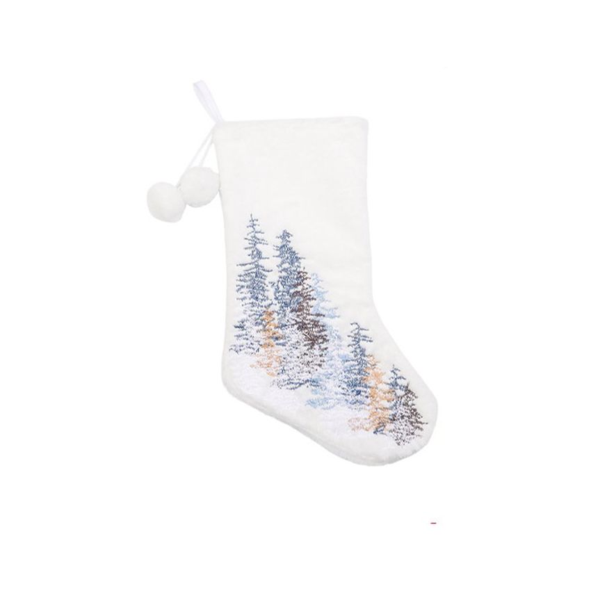 1pc calcetín bordado navidad árboles de navidad colgante caramelo regalo bolsa