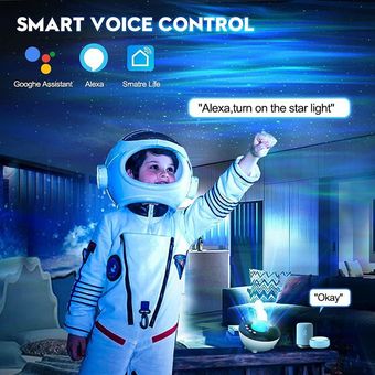 Proyector de estrellas con Bluetooth, altavoz de música, control de voz,  temporizador, funciona con Alexa y Google Assistant, proyector de luz