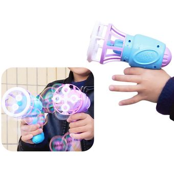 arma de la burbuja ventilador eléctrico de los niños sopla la burbuja de forma automática máquina de burbujas de agua de juguete juguete práctico niños 