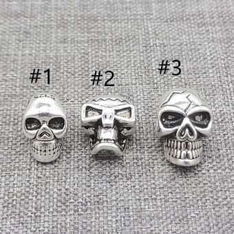 4pcs 925 Perlas De Cráneo De Plata Esterlina Para Collares 