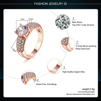 Anillo De Bodacompromiso Femenino Clásico Aaacic Zirconia 