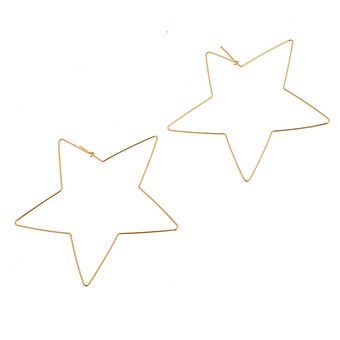 Pendientes De Estrella De Cinco Puntas Geometría Dorada De 