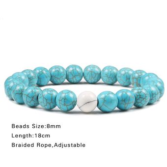 Pulsera Elástica De Cuentas Naturales Hechas A Mano Pulsera 