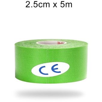 Elastic Tape Kinesiology Athletic Recovery Kneepad Sports Safety Muscle Pain Relief Knee Pads Support Gym Fitness Bandage #2.5X500 Green 