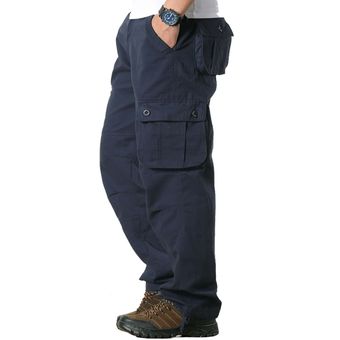 #Navy blue Pantalones tácticos militares con múltiples bolsillos pa 